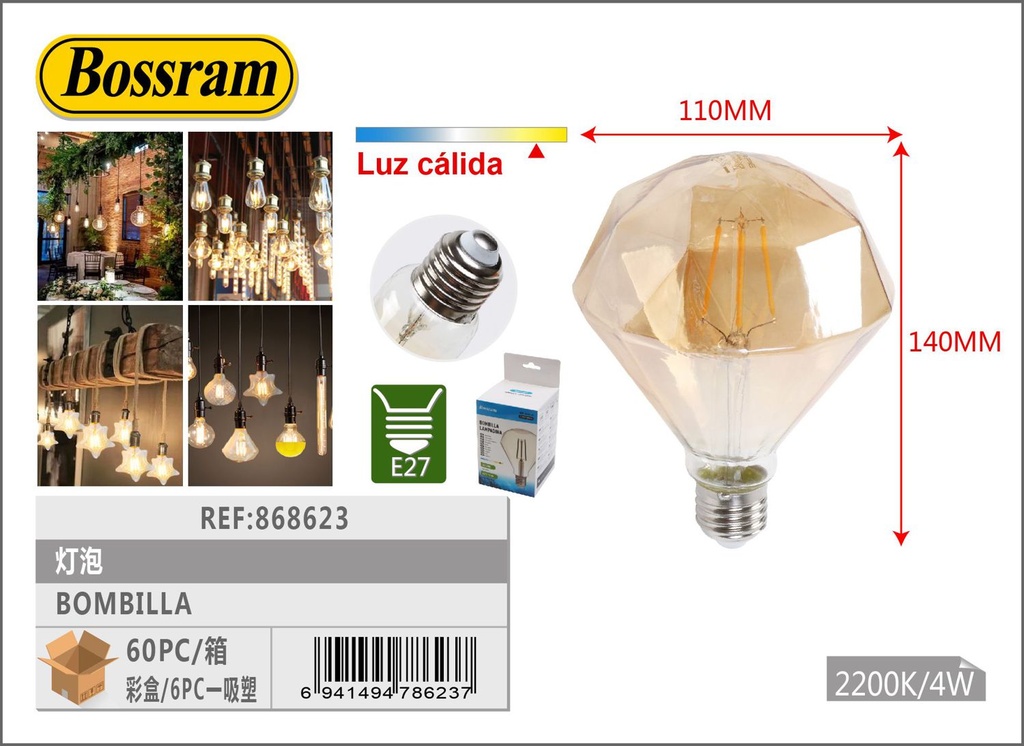 Bombillo LED E27 4W