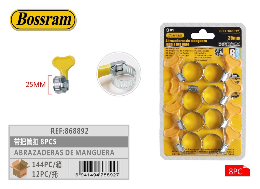 Abrazaderas para manguera 8pcs