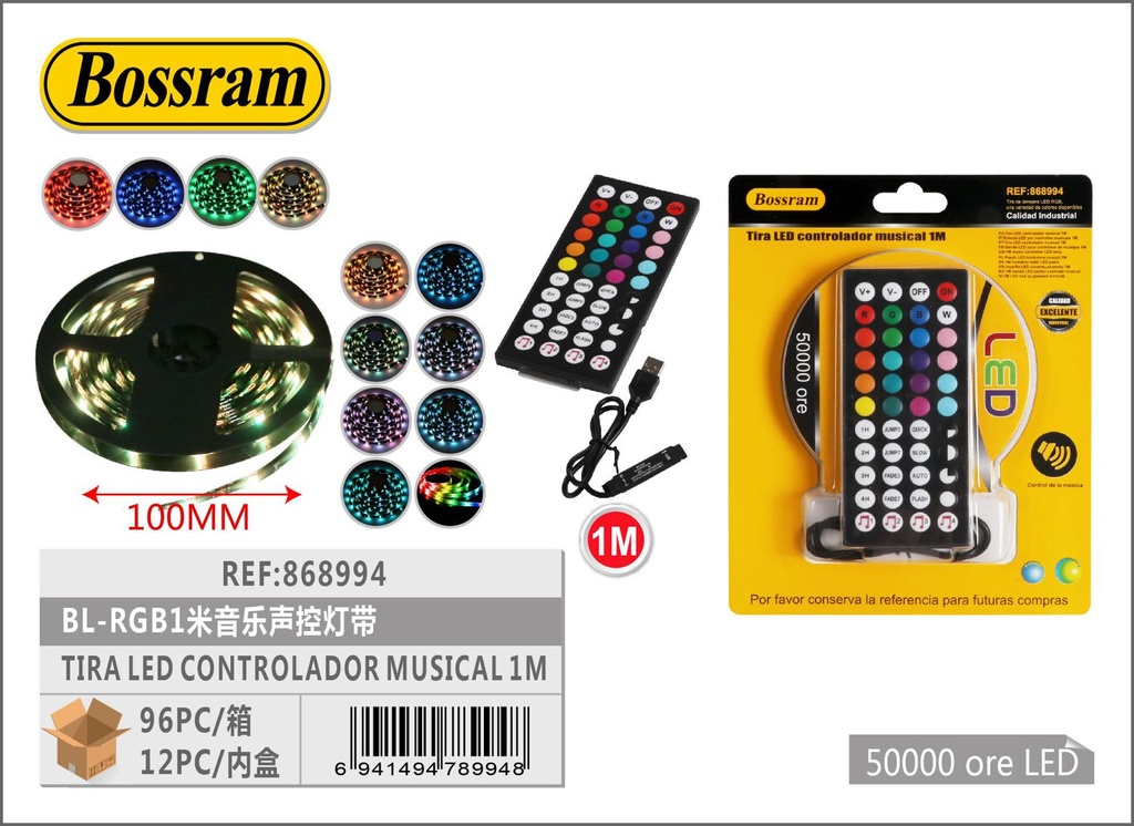 Tira LED controlador musical 1m