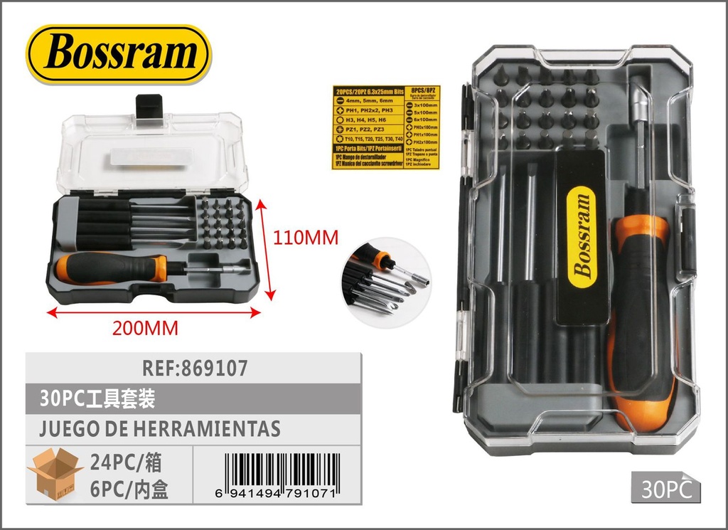 Juego de herramientas 30 piezas para bricolaje