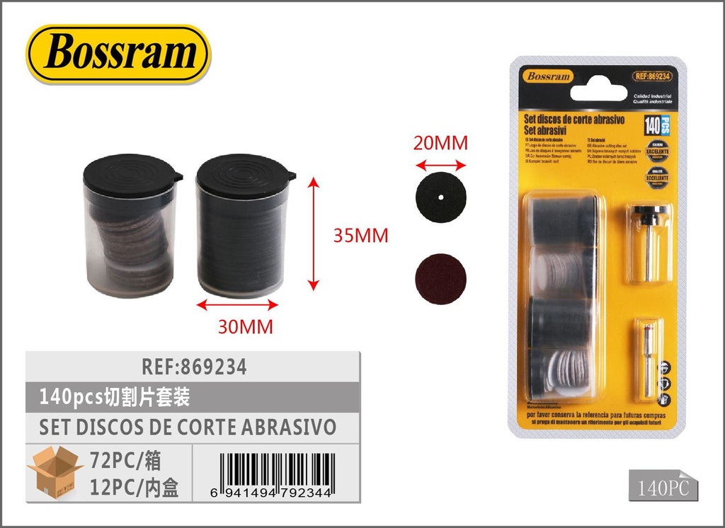 Set de discos de corte abrasivo 140pcs