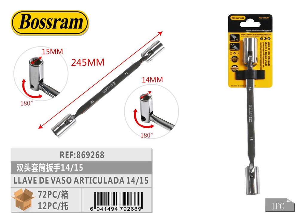 Llave de vaso articulada 14/15