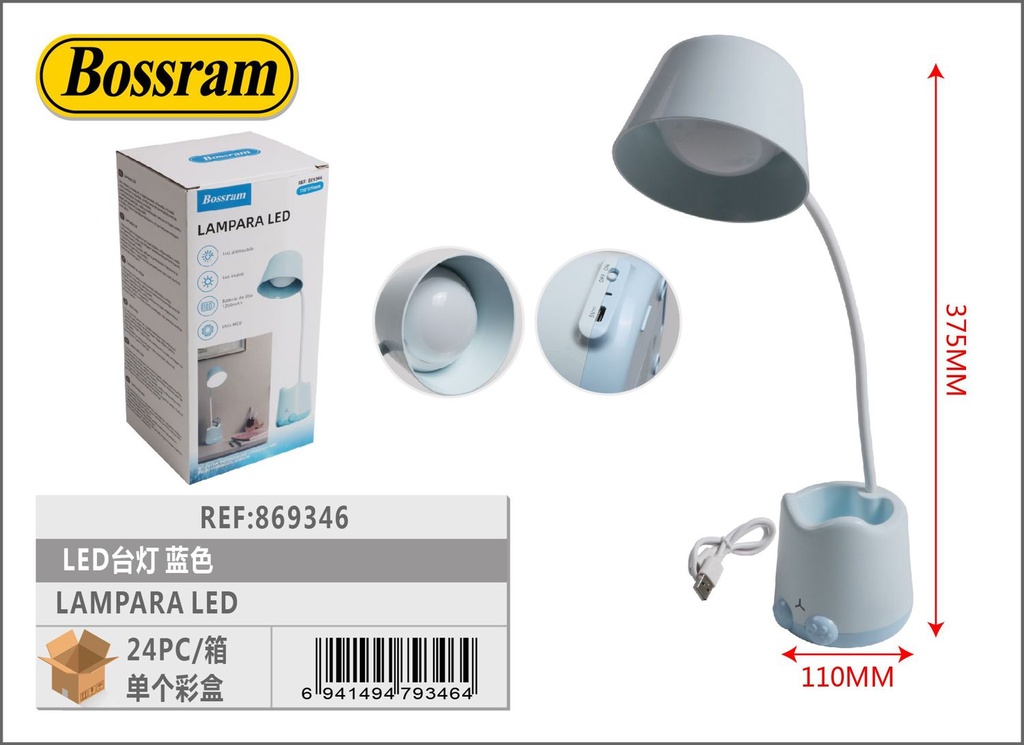 Lámpara LED de mesa azul TD6760