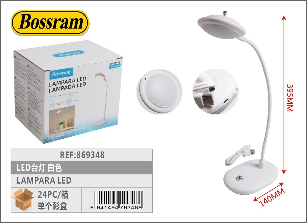 Lámpara LED de escritorio blanca TD6738 para oficina y hogar