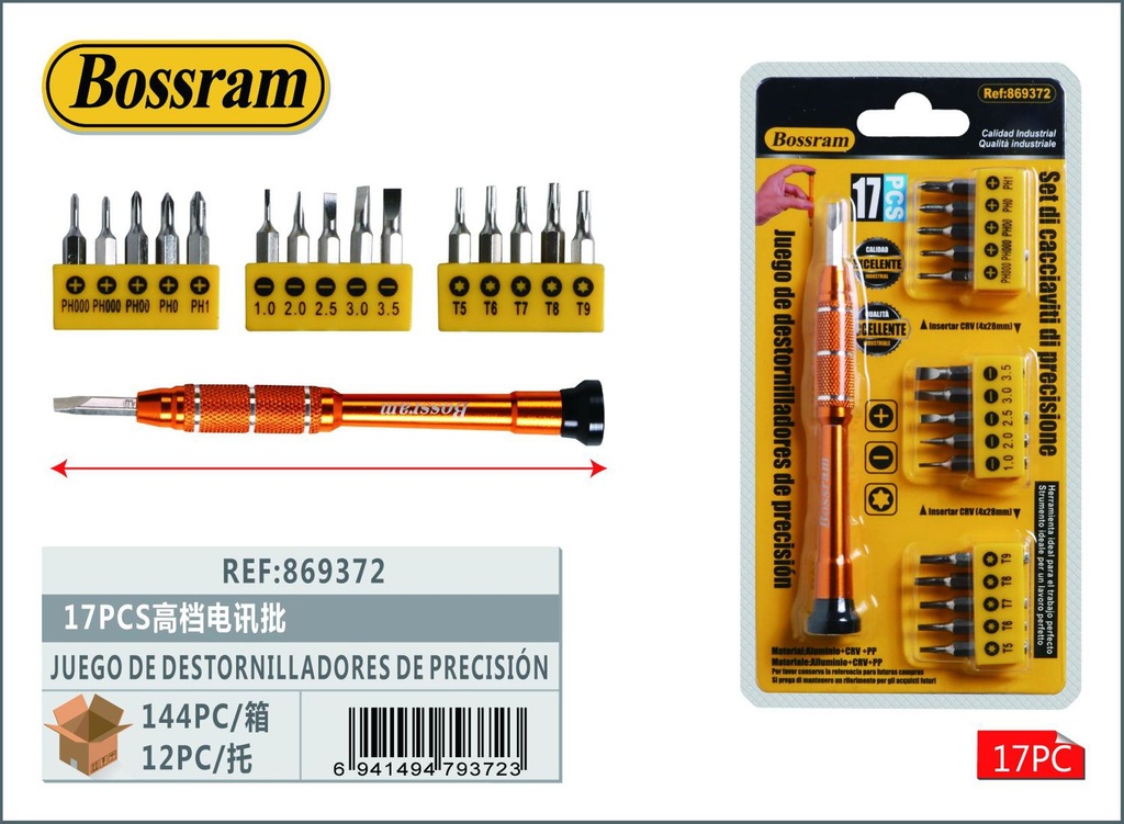 Juego de destornilladores de precisión 17pcs para herramientas