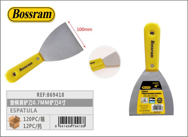 Espátula con mango plástico 0.7mm 4" para bricolaje