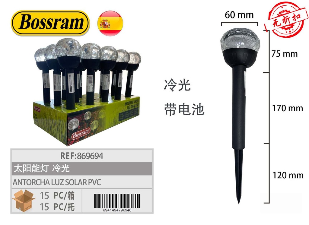 Antorcha luz solar PVC