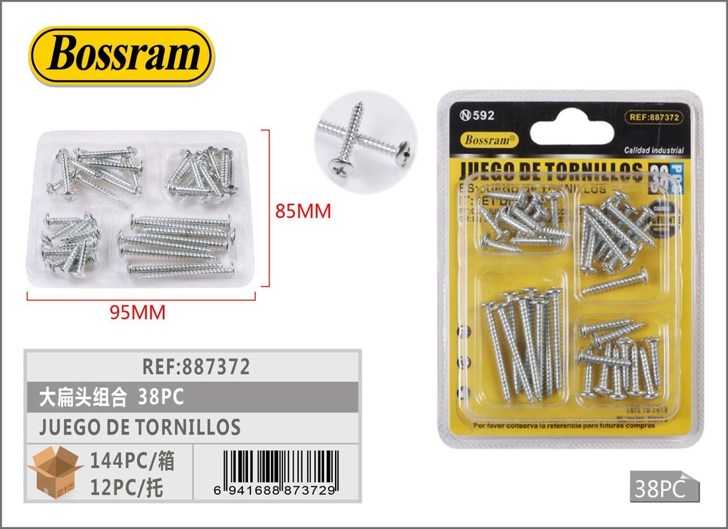 Juego de tornillos 38pcs para bricolaje y reparación