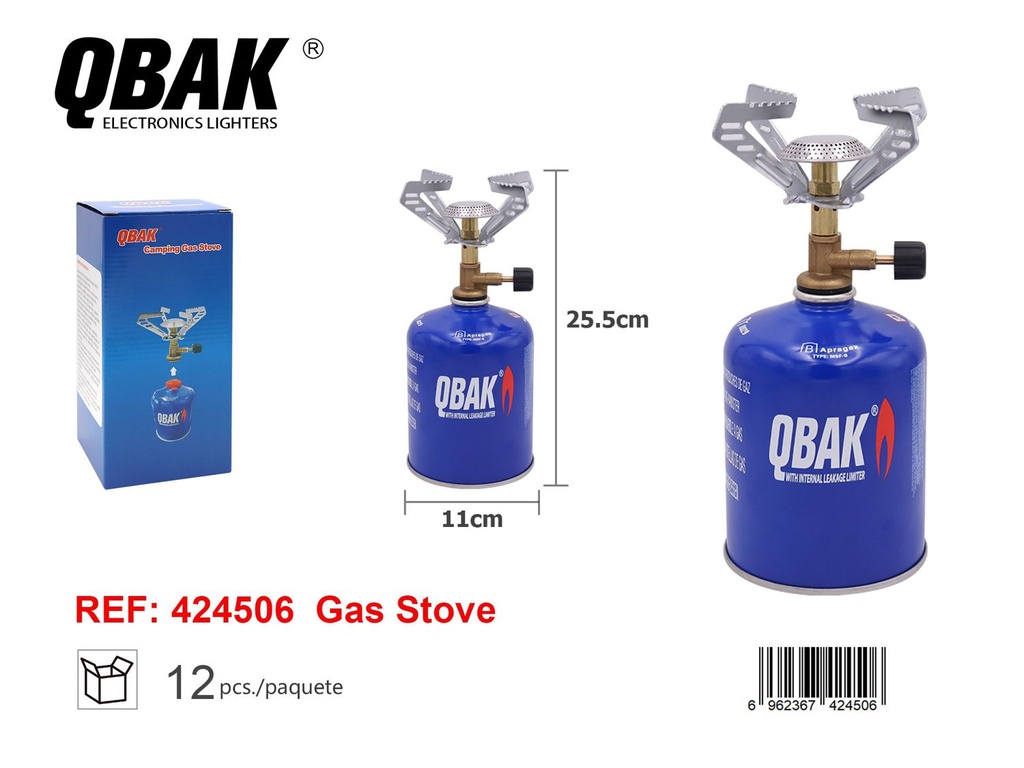 Estufa de gas QBAK para cocina y camping