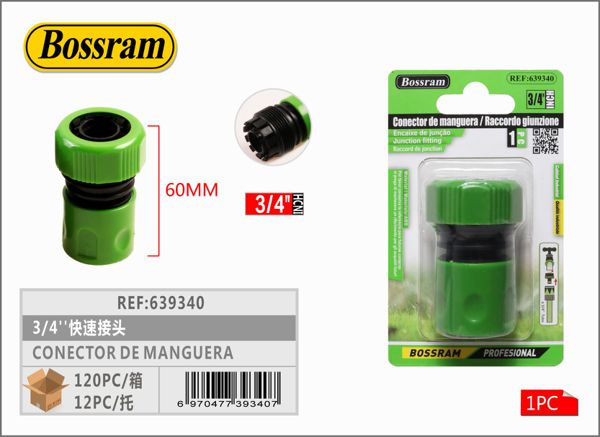 Conector de manguera rápido 3/4'' para riego