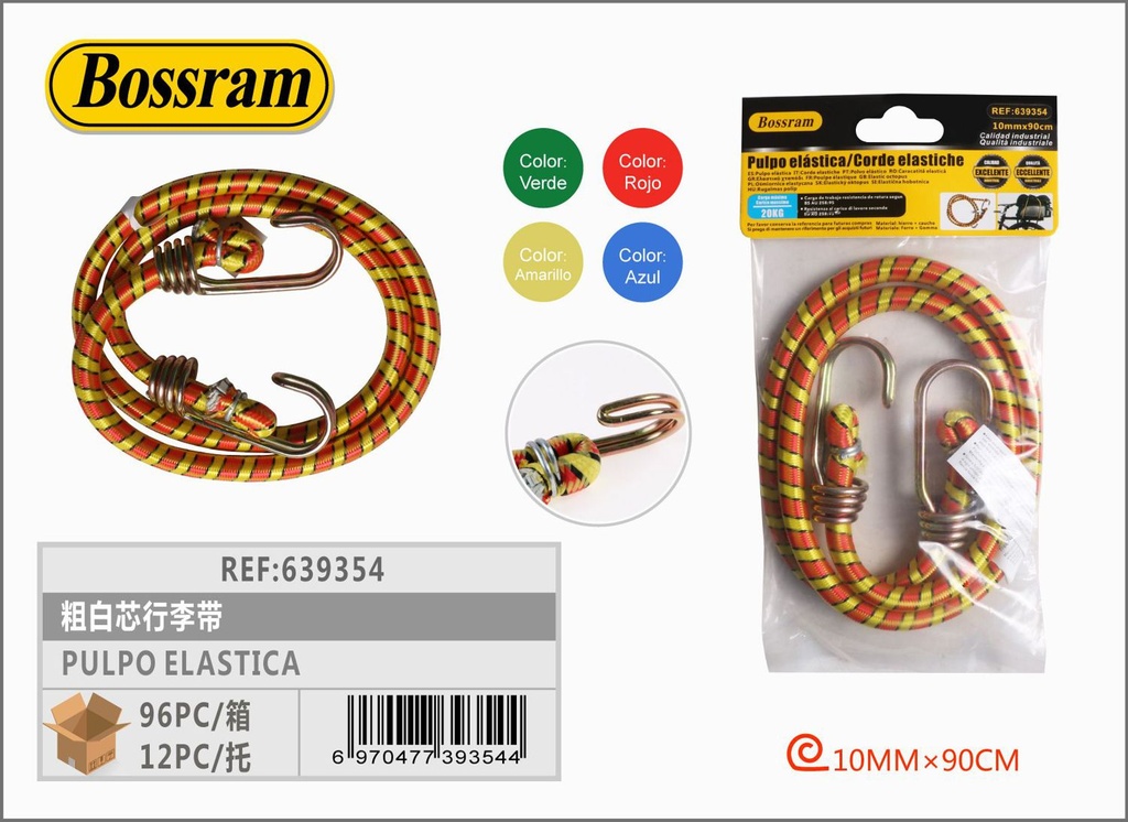 Cuerda elástica para equipaje 10mmx90cm