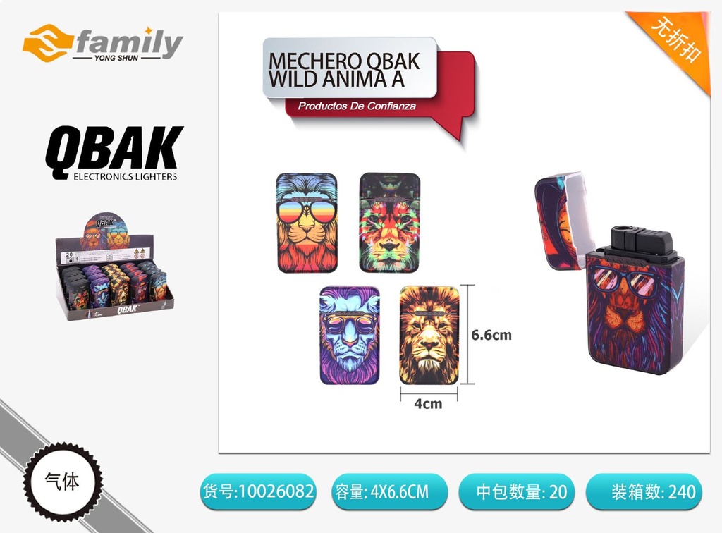 Mechero QBAK 0G-603 Turbo Wild Animal