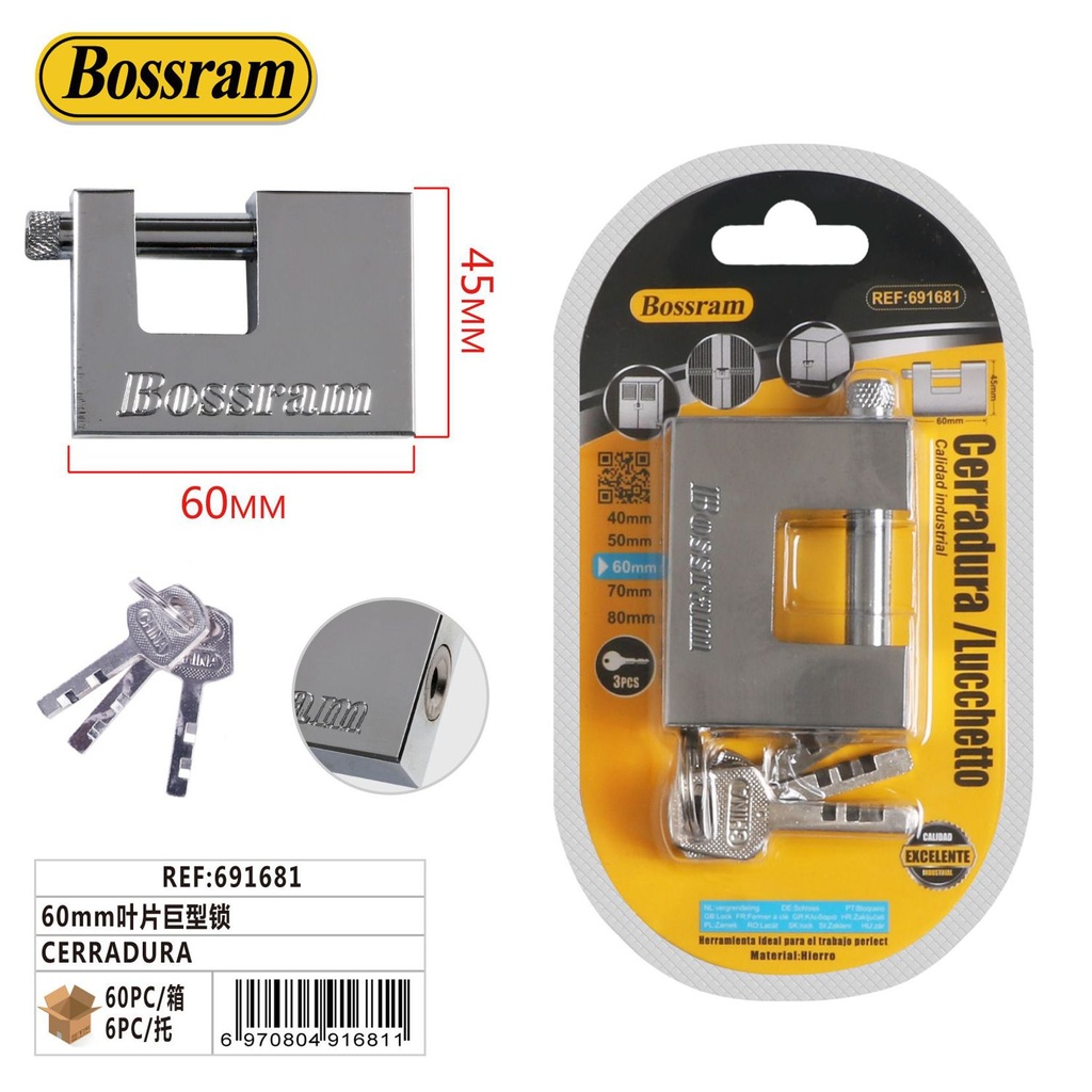 Cerradura de hoja gigante 60mm para seguridad