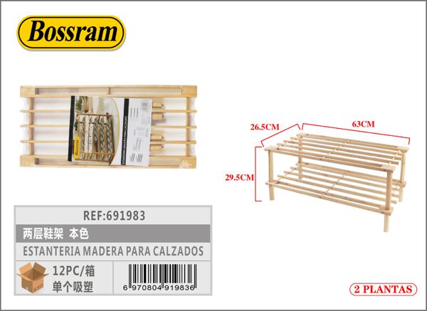 Estantería de madera para calzados