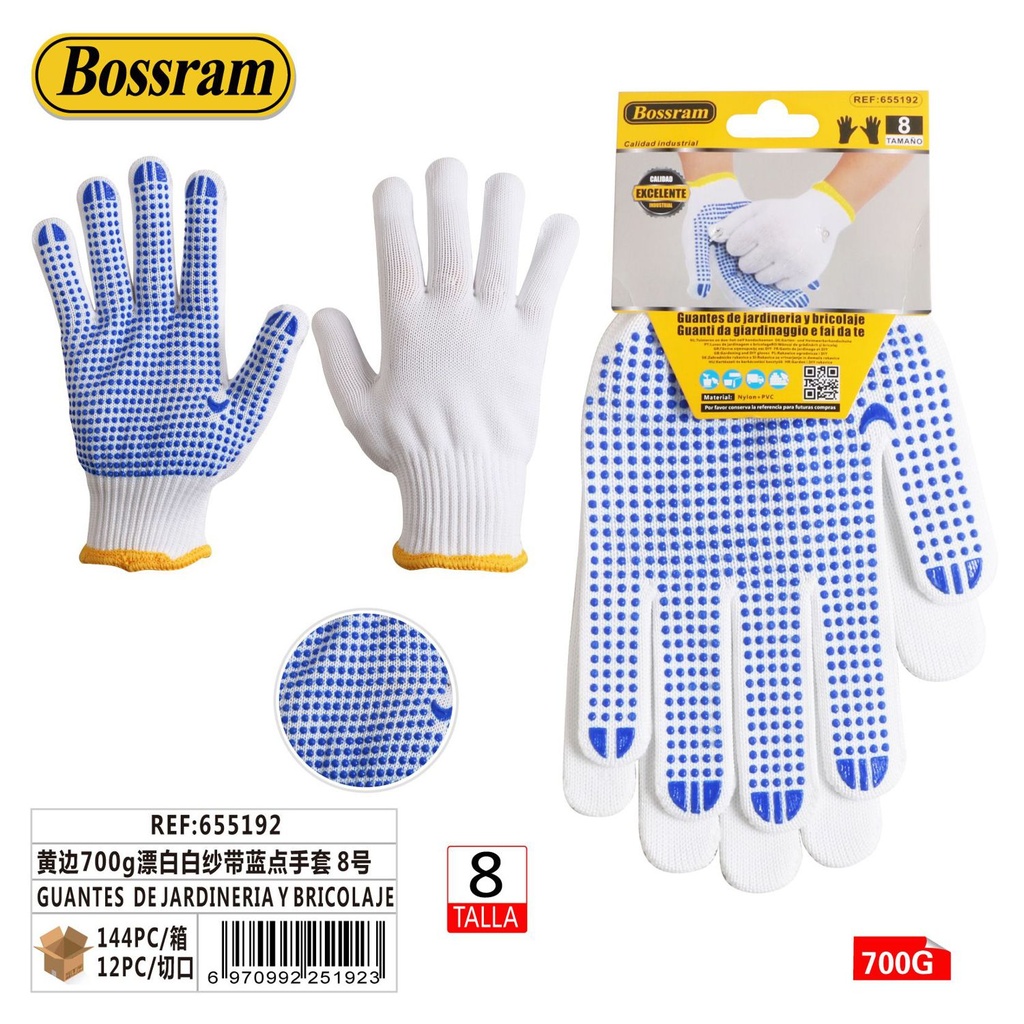 Guantes de jardinería y bricolaje talla 8