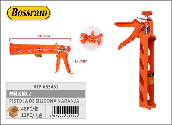 Pistola de silicona naranja 17x34cm