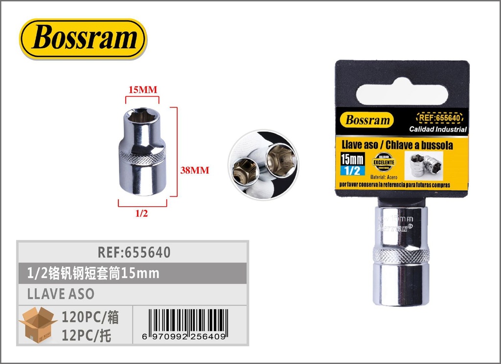 LLave de vaso 15mm para herramientas