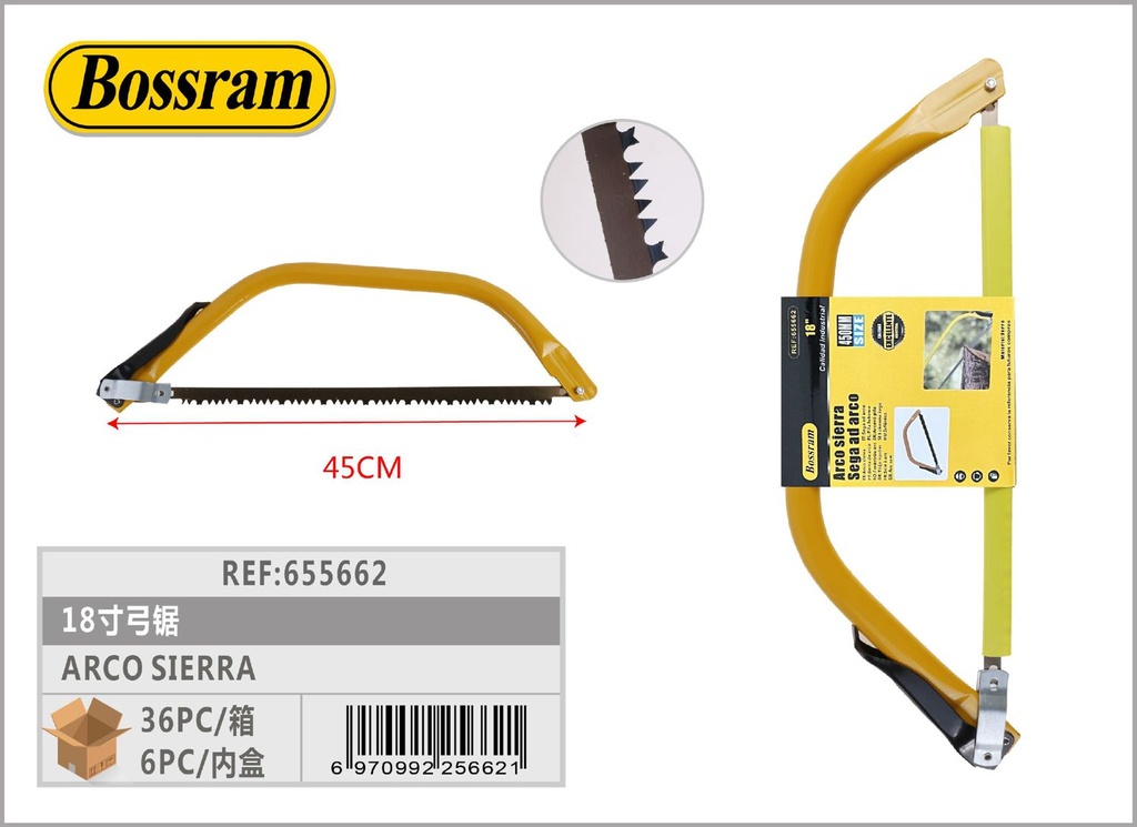 Arco de sierra 18 pulgadas para carpintería y bricolaje