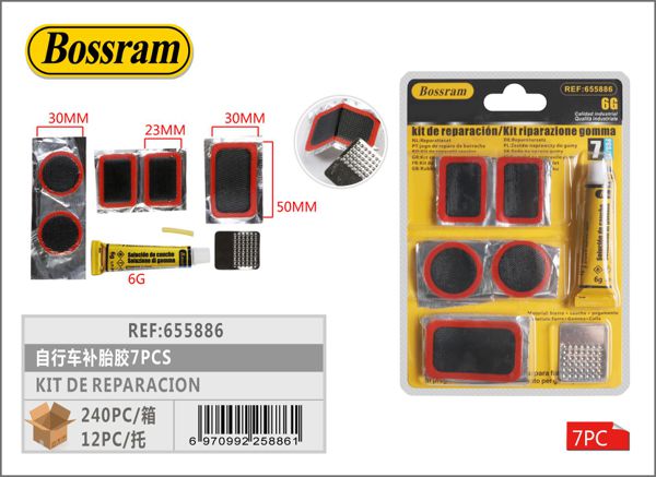 Kit de reparación de pinchazos de bicicleta 7pcs