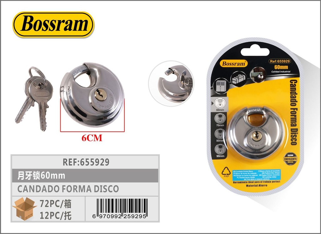 Candado forma disco 60mm