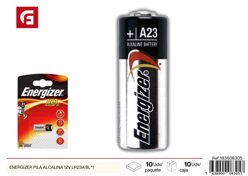 Pila alcalina Energizer 12V LR23A BL*1 para dispositivos electrónicos