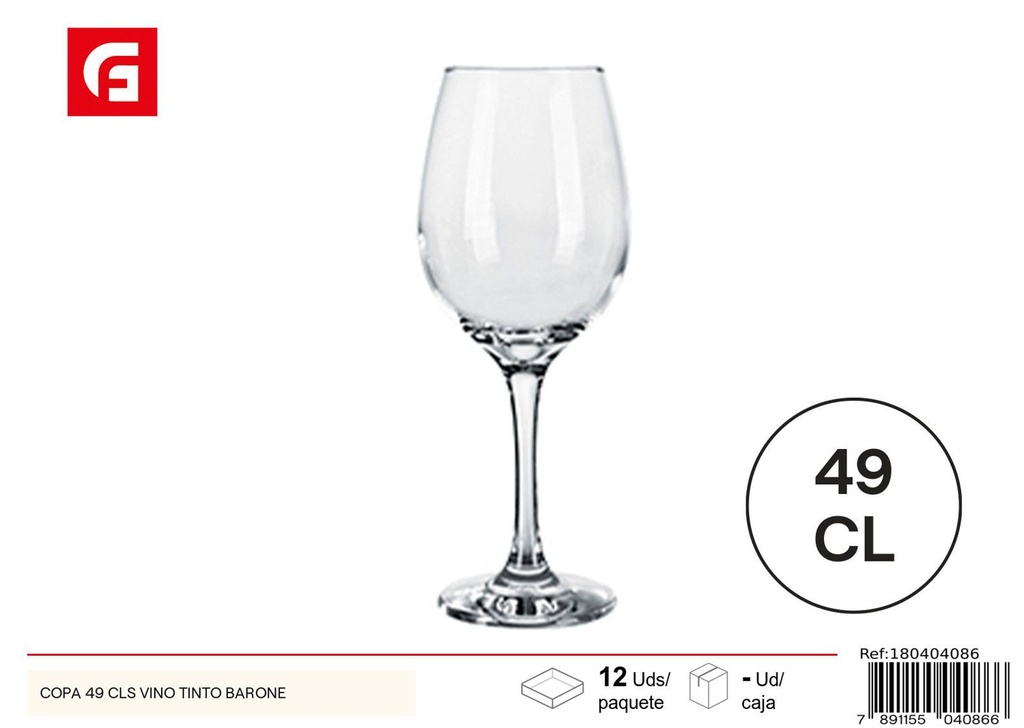 Copa de vino tinto 49CL Barone - Vidrio y cerámica