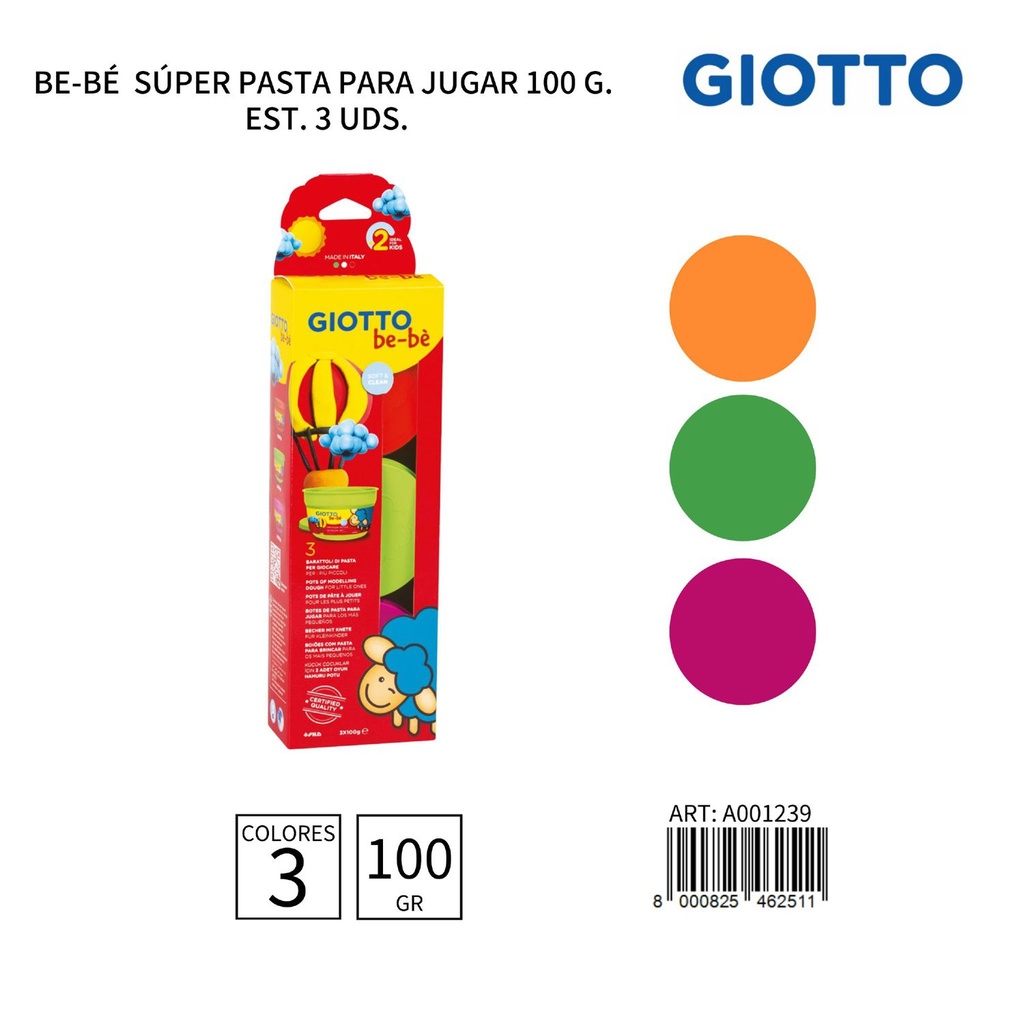 Super pasta para jugar Giotto 100g 3 uds para niños