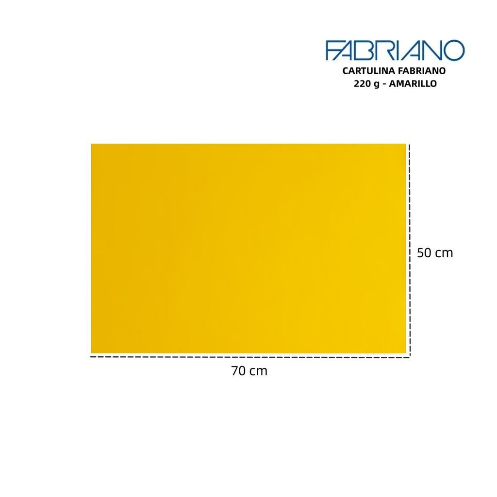 Cartulina Fabriano LR 220g 50x70cm color amarillo - Materiales para manualidades