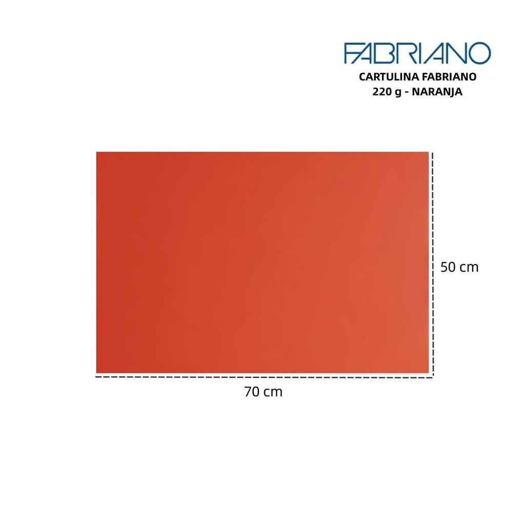 Cartulina Fabriano LR 220g 50x70cm color naranja - Materiales para manualidades