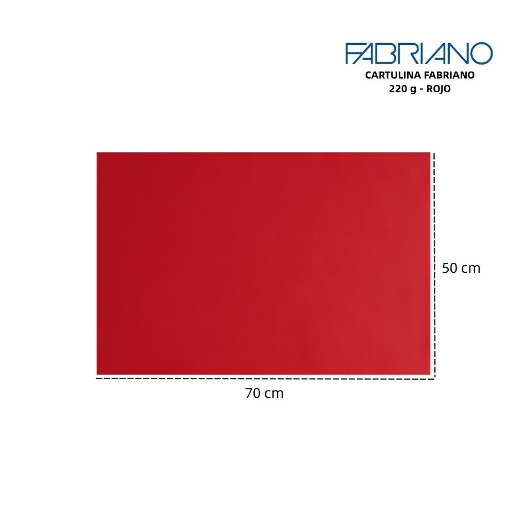 Cartulina Fabriano LR 220g 50x70cm color rojo - Materiales para manualidades