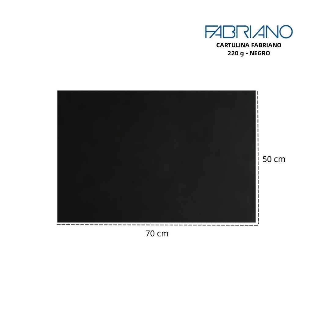 Cartulina Fabriano LR 220g 50x70cm color negro - Materiales para manualidades