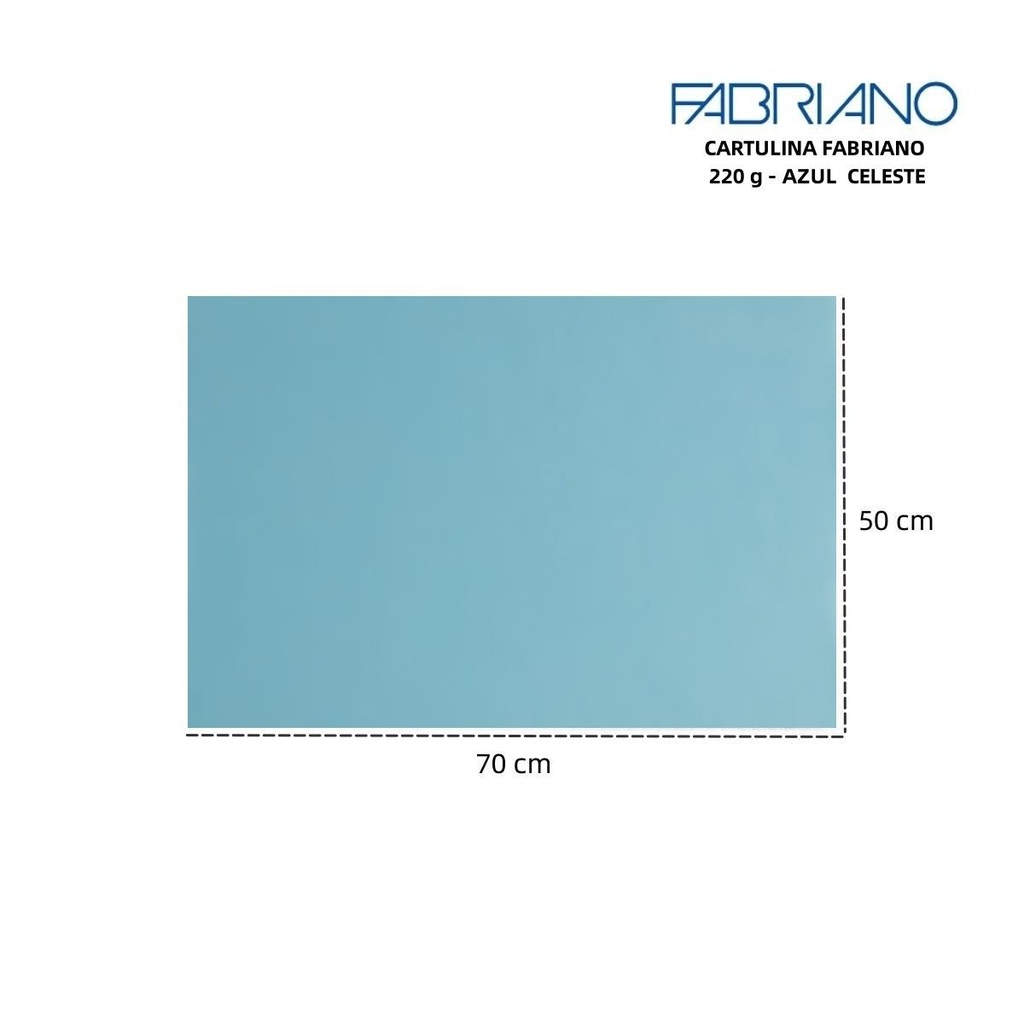 Cartulina Fabriano LR 220g 50x70cm color azul celeste - Materiales para manualidades