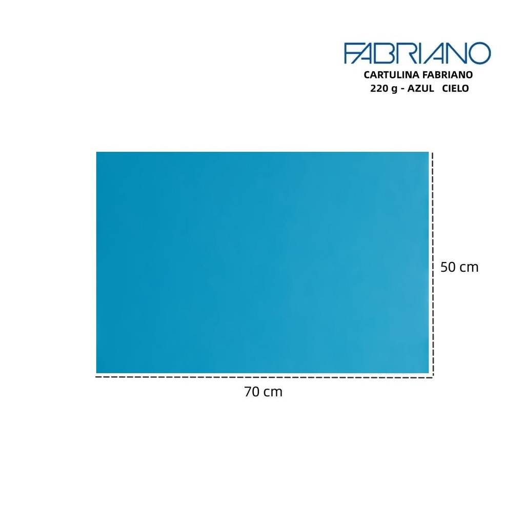 Cartulina Fabriano LR 220g 50x70cm color azul cielo - Materiales para manualidades