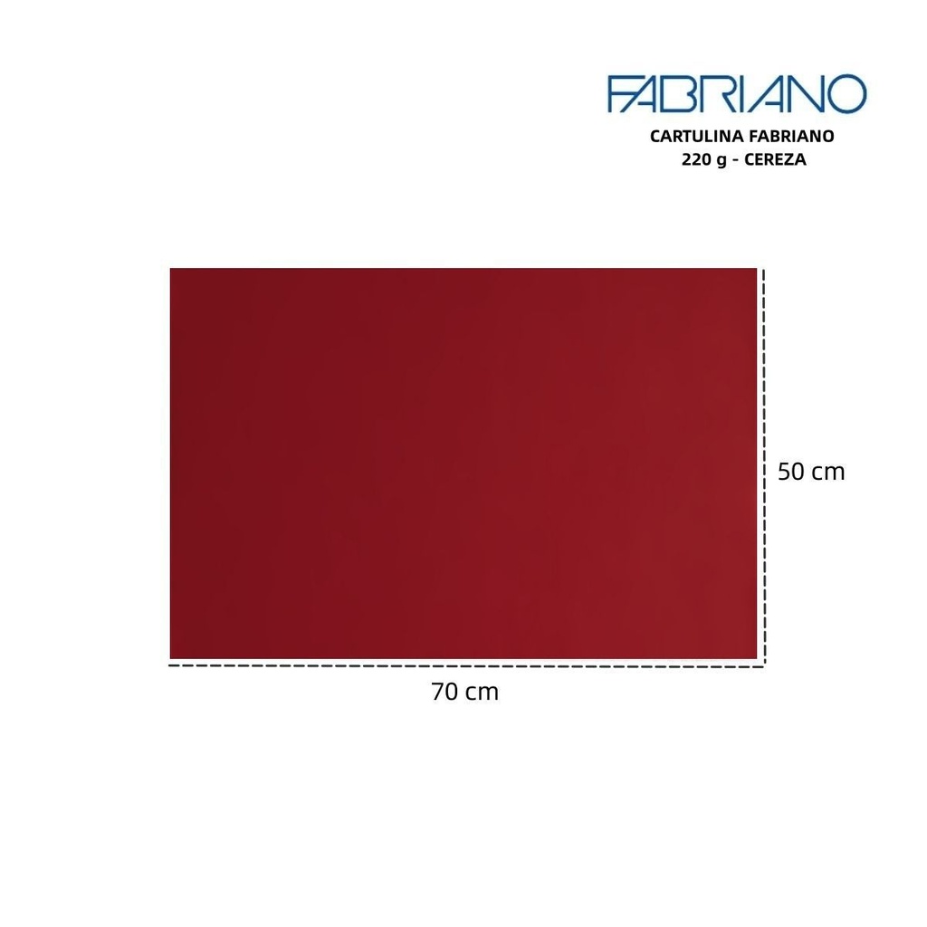 Cartulina Fabriano LR 220g 50x70cm color cereza - Materiales para manualidades