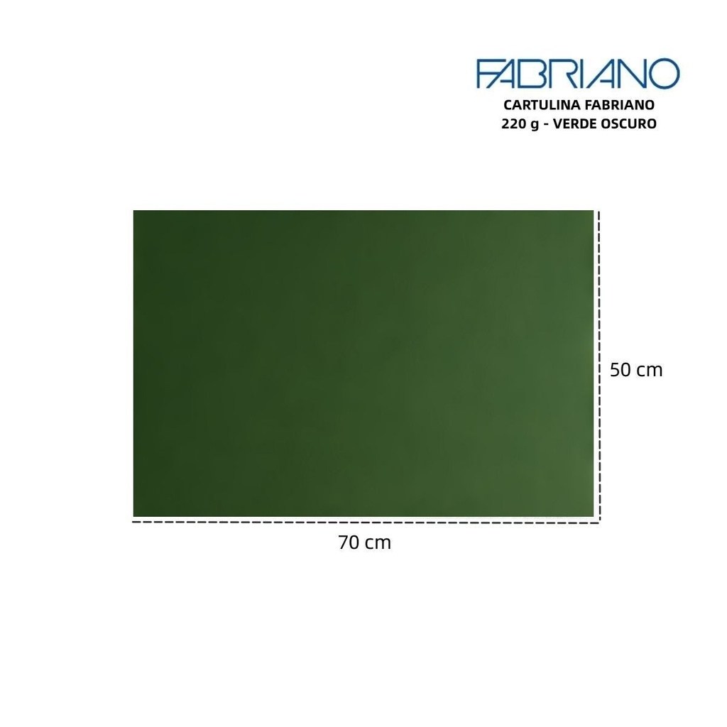 Cartulina Fabriano LR 220g 50x70cm color verde oscuro - Materiales para manualidades
