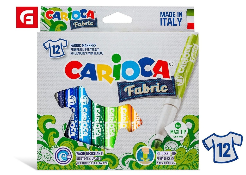 Rotuladores para tela 12 colores para manualidades