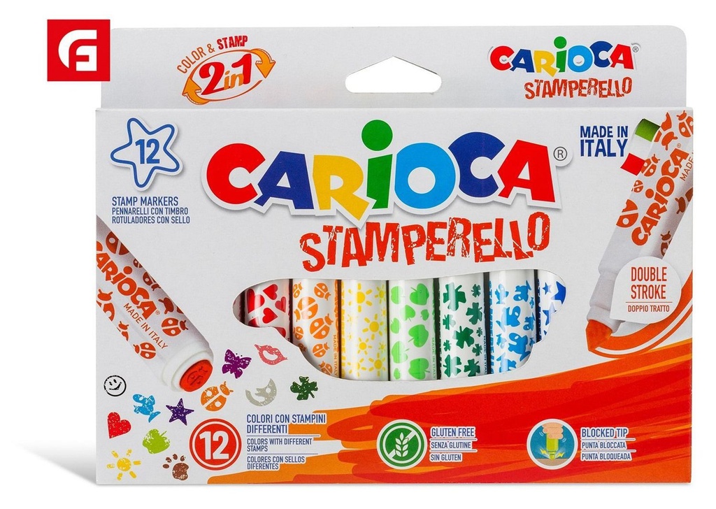 Rotuladores con estampa 12 colores Caja 12 Stamperello