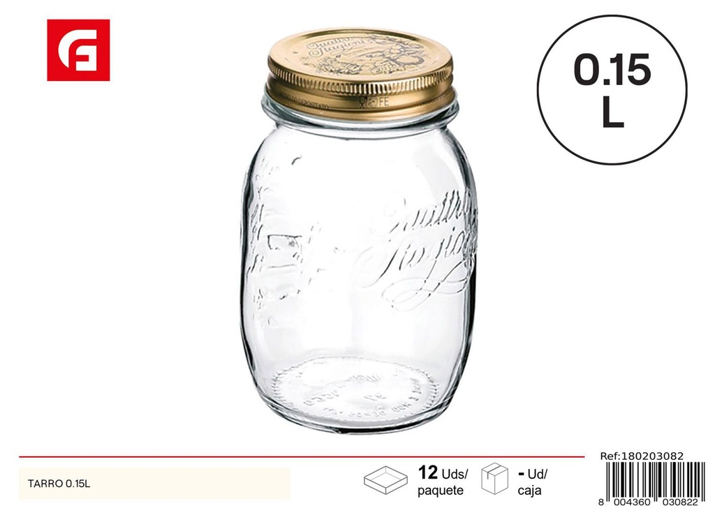 Tarro de vidrio 0.15 L - Utensilios de vidrio y cerámica