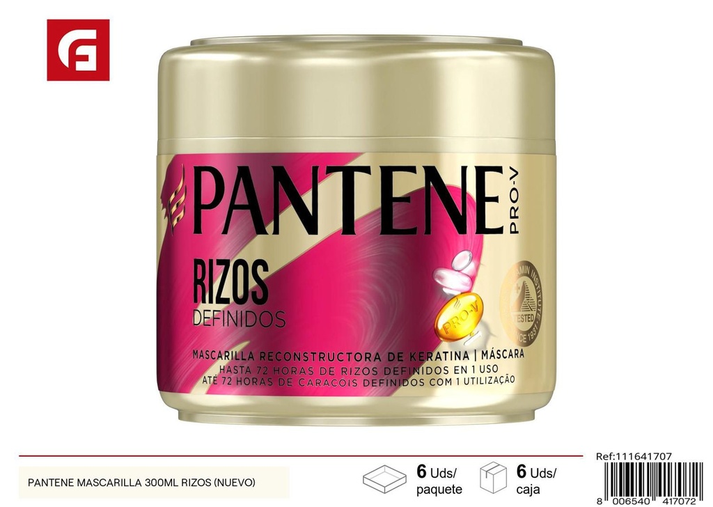 Mascarilla Pantene 300ml rizos para cuidado del cabello