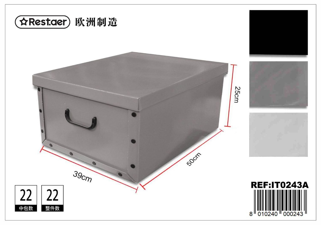 Caja de cartón plegable 50x39x25cm almacenamiento y organización