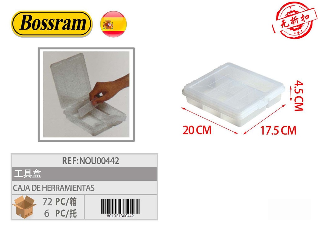 Caja de herramientas para almacenamiento y organización