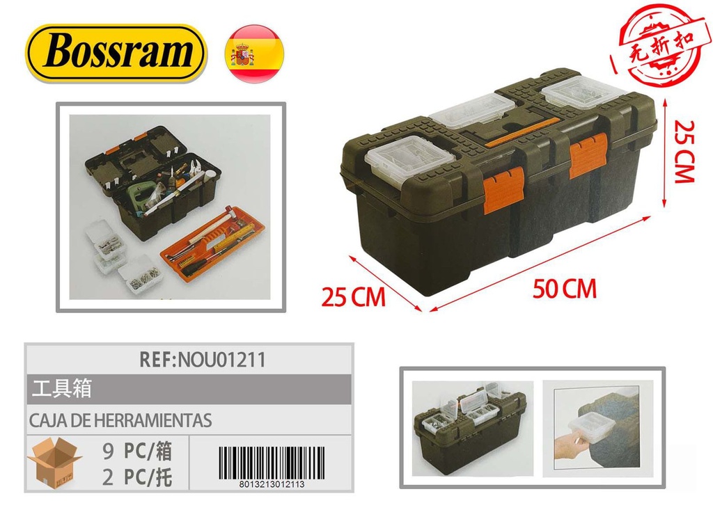 Caja de herramientas para almacenamiento