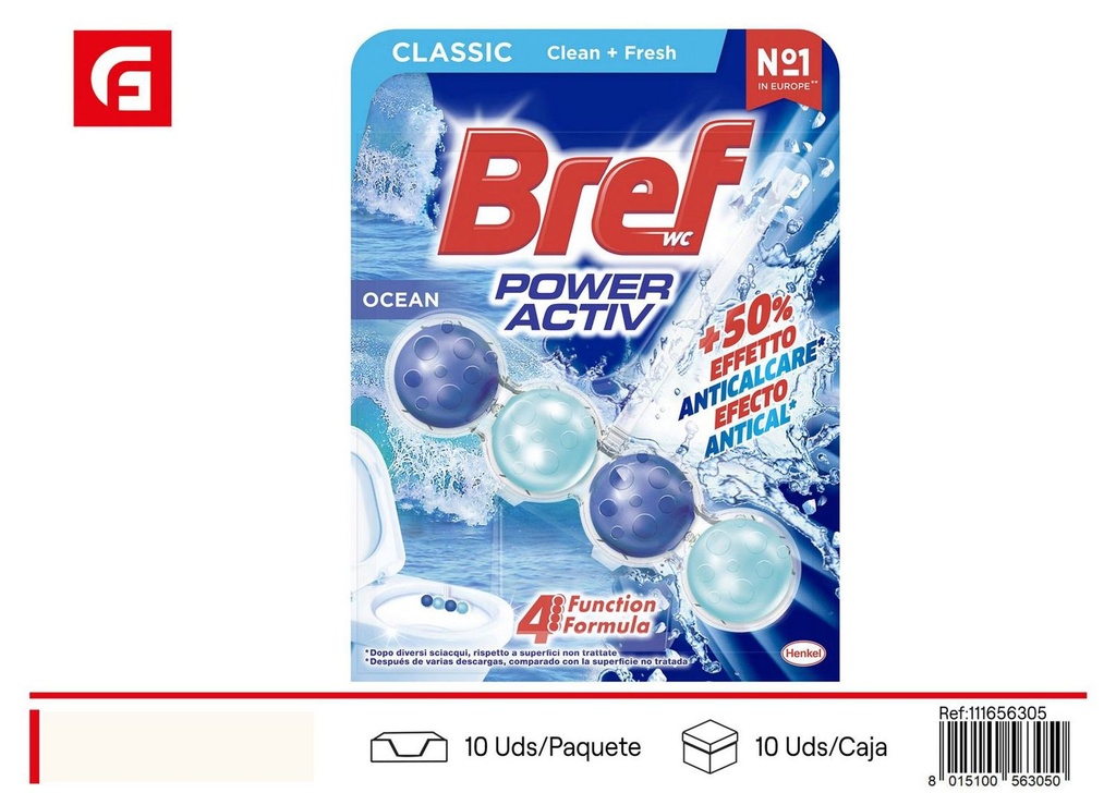 Ambientador WC BREF Power Activ Ocean para baño