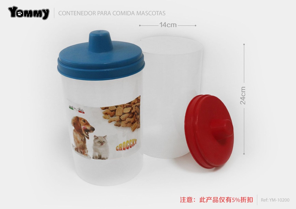 Contenedor para comida mascotas 24x14cm