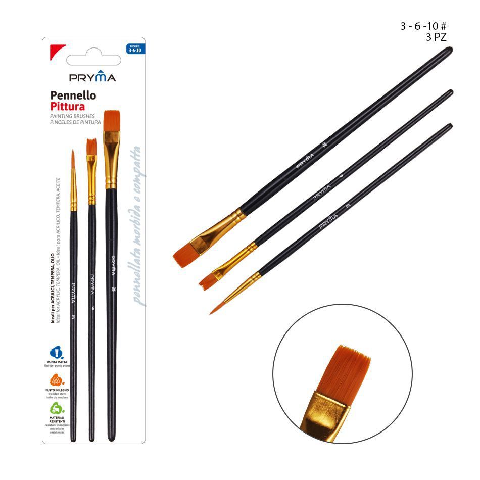 Set de 3 pinceles N.3-6-10 - Pinceles para pintura