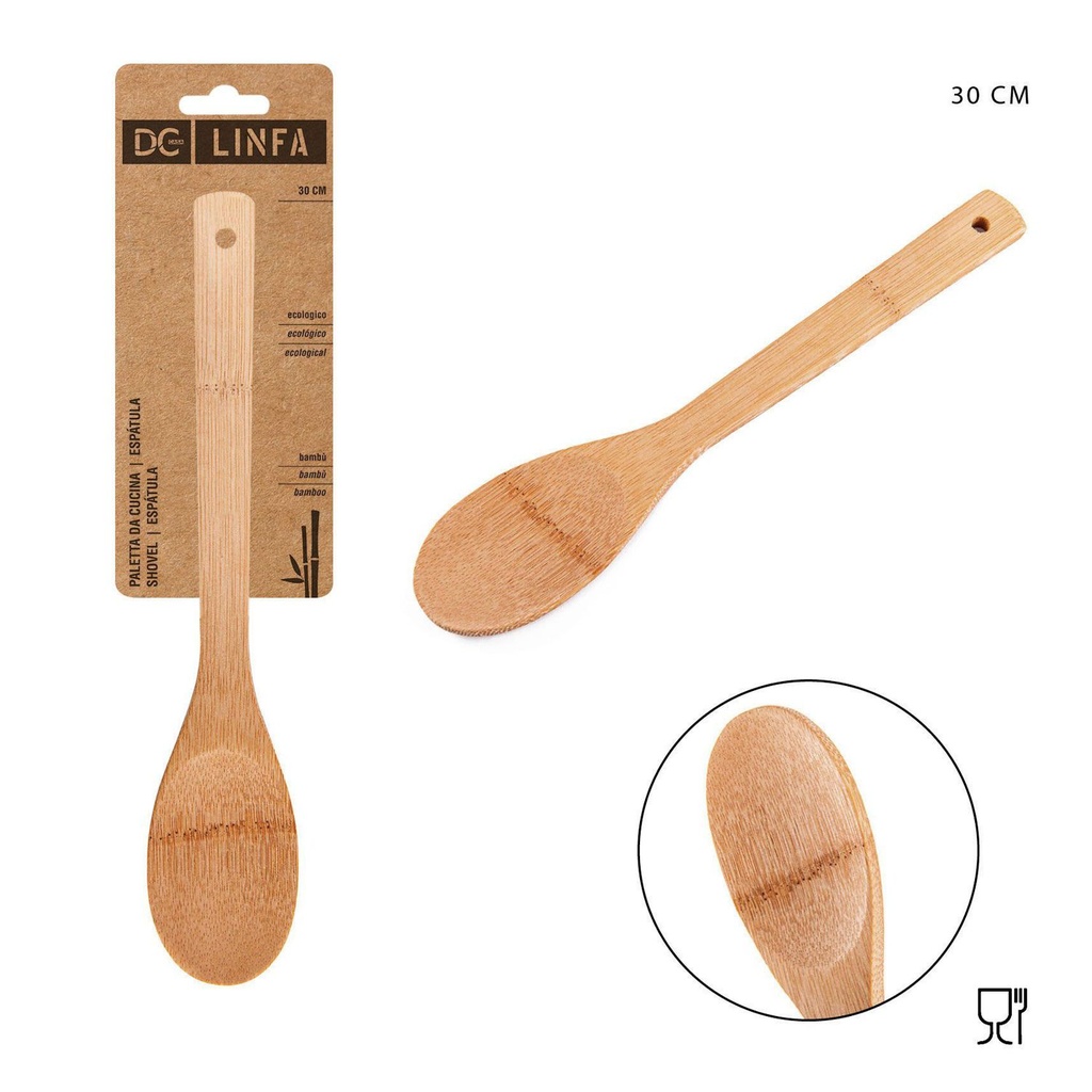 Espátula de bambú redonda 30 cm - Accesorios de cocina