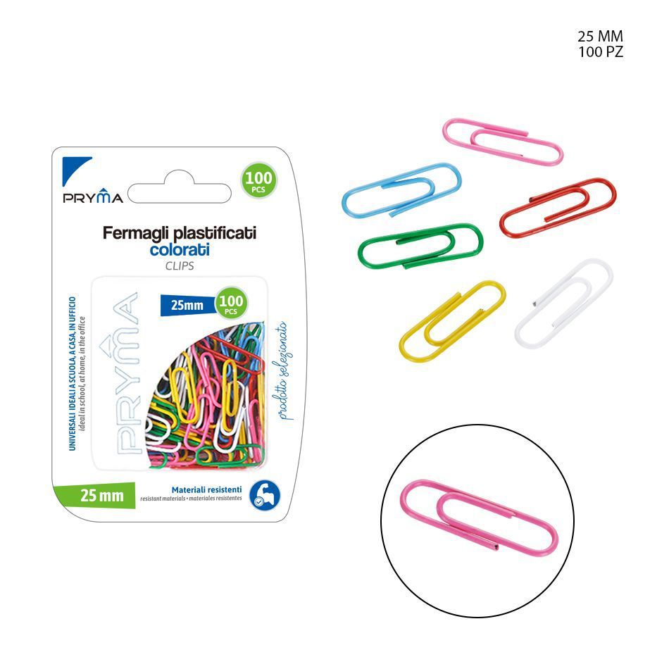  clips de colores de 25 mm, 100 piezas - Accesorios de oficina