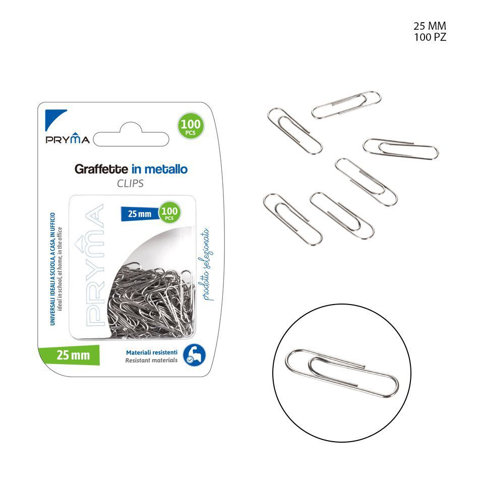  clips de papel de 25 mm, 100 piezas - Accesorios de oficina