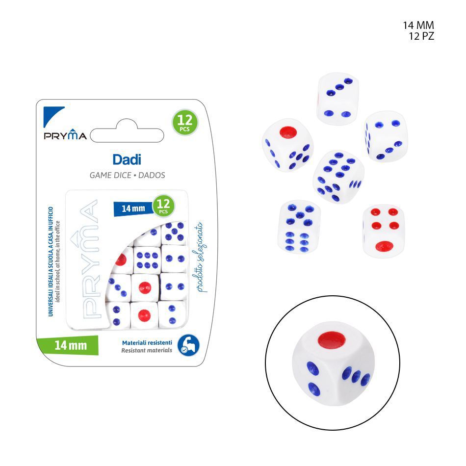 Dados 1.4 cm 12 unidades - Juegos de mesa y entretenimiento
