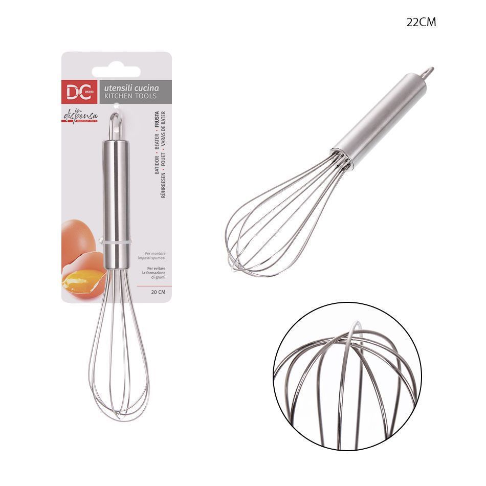 Batidor de acero inoxidable 20cm para cocina